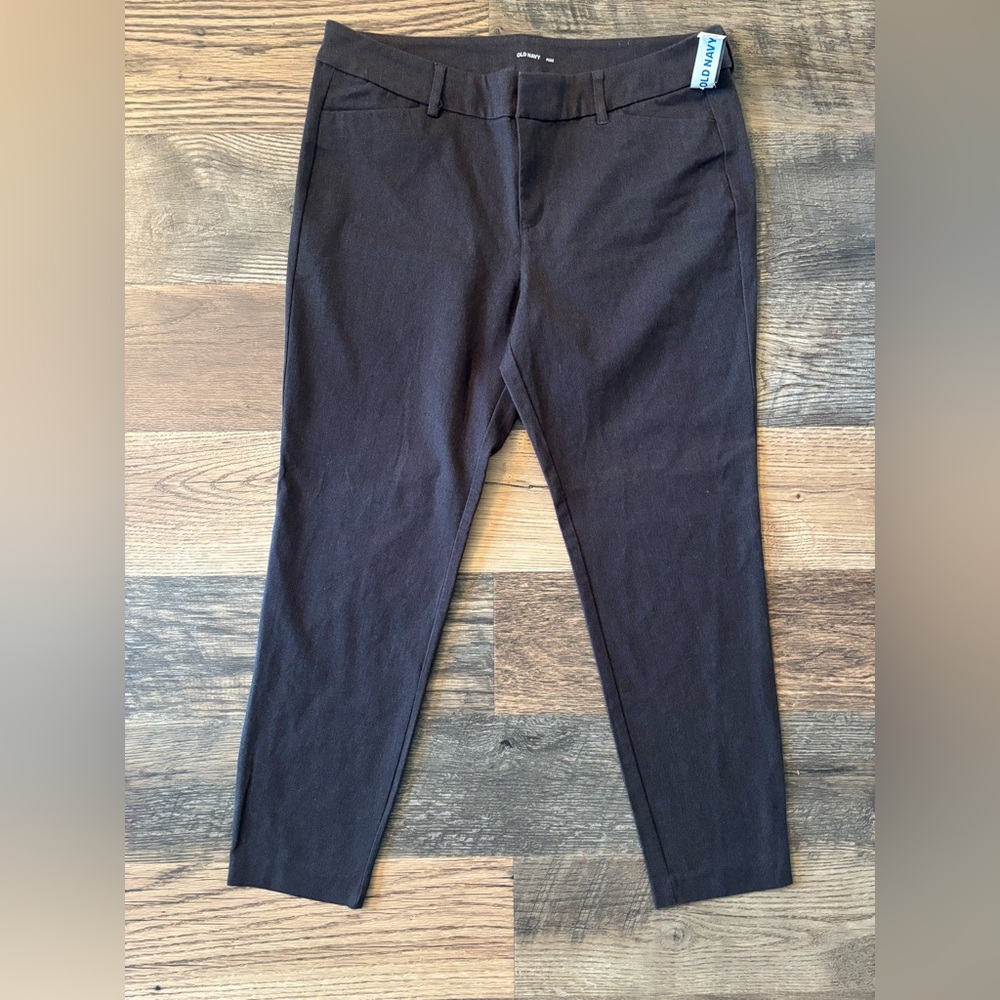 Old Navy Pixie Ankle Mid Rise‎ Stretch Cotton Chino Pant Trouser Regular Fitted